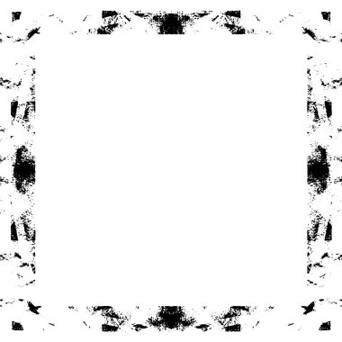 Beyaz arka planda siyah grunge çerçeve