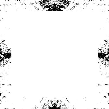 Beyaz arka planda siyah grunge çerçeve. Sıkıntı illüstrasyonu, grunge etkisi yaratmak için basitçe nesnenin üzerine yerleştir. 