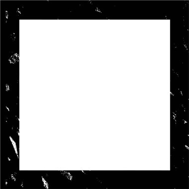 Beyaz arkaplanda siyah grunge kenarlığı olan çerçeve.
