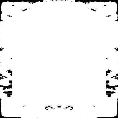 Beyaz arka planda siyah grunge çerçeve. Sıkıntı illüstrasyonu, grunge etkisi yaratmak için basitçe nesnenin üzerine yerleştir. 