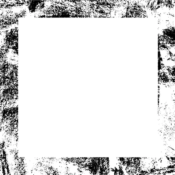 Cornice Grunge Monocromatica Bianco Nero Con Texture Antica Astratta — Vettoriale Stock