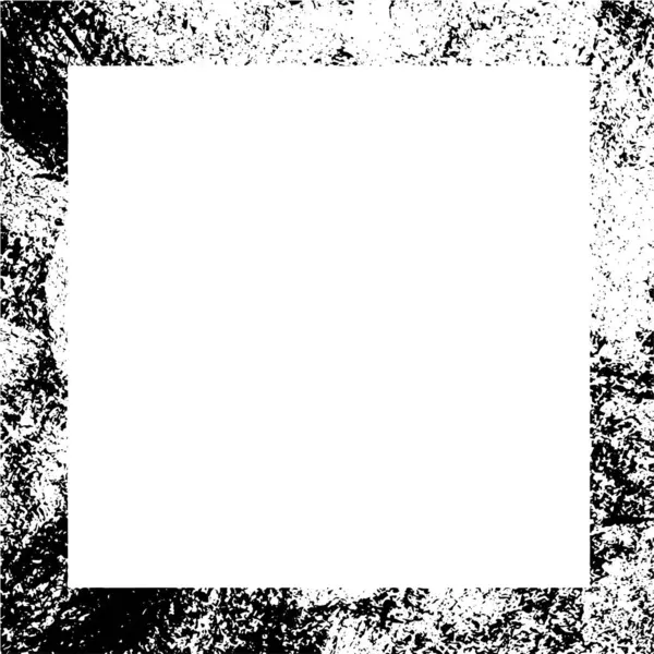 Черно Белая Монохромная Рамка Гранжа Абстрактной Антикварной Текстурой — стоковый вектор