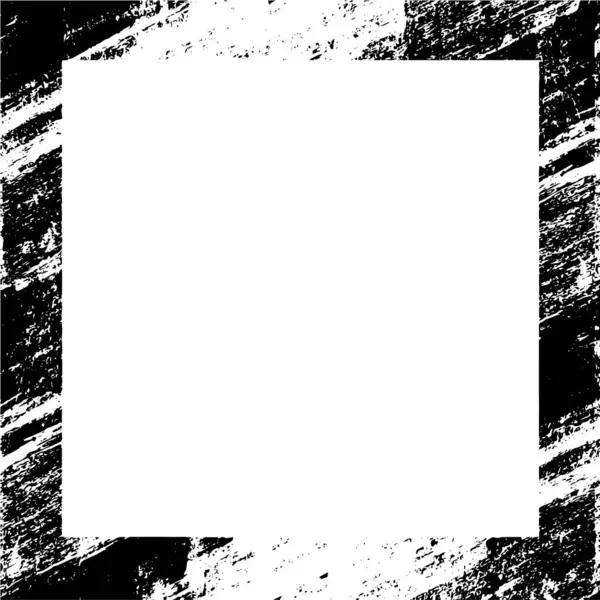 Frame Met Zwarte Grunge Rand Witte Achtergrond — Stockvector