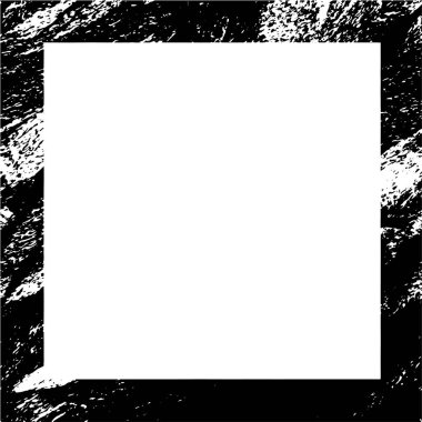Beyaz arkaplanda siyah grunge kenarlığı olan çerçeve.