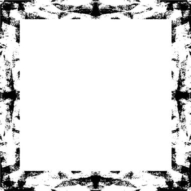 Beyaz arka planda siyah grunge çerçeve. Sıkıntı illüstrasyonu, grunge etkisi yaratmak için basitçe nesnenin üzerine yerleştir. 