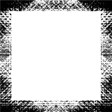 Beyaz arka planda siyah grunge çerçeve. Sıkıntı illüstrasyonu, grunge etkisi yaratmak için basitçe nesnenin üzerine yerleştir. 