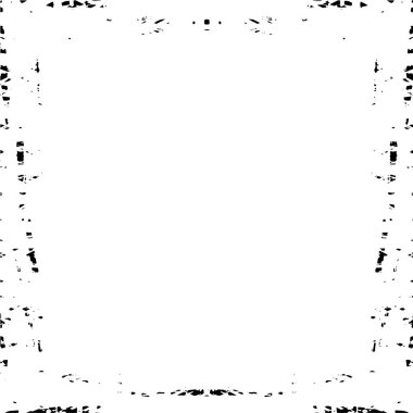 Beyaz arka planda siyah grunge çerçeve. Sıkıntı illüstrasyonu, grunge etkisi yaratmak için basitçe nesnenin üzerine yerleştir. 