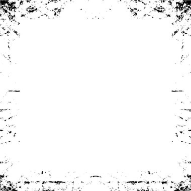Beyaz arka planda siyah grunge çerçeve. Sıkıntı illüstrasyonu, grunge etkisi yaratmak için basitçe nesnenin üzerine yerleştir. 