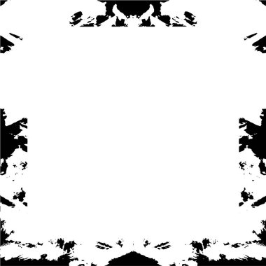 Beyaz arka planda siyah grunge çerçeve. Sıkıntı illüstrasyonu, grunge etkisi yaratmak için basitçe nesnenin üzerine yerleştir. 