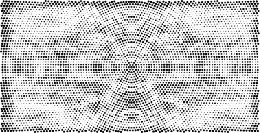 Siyah ve beyaz renkli soyut noktalı arkaplan, vektör illüstrasyonu