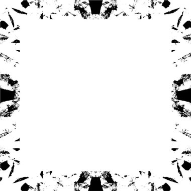 Beyaz arka planda siyah grunge çerçeve. Sıkıntı illüstrasyonu, grunge etkisi yaratmak için basitçe nesnenin üzerine yerleştir. 