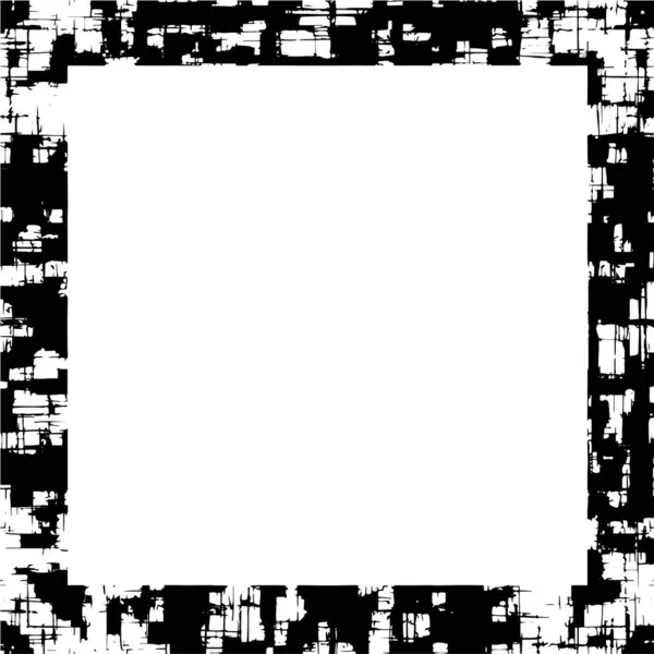 Grunge Rahmenschablone Mit Schwarzer Und Weißer Urbaner Textur Dunkel Chaotischer — Stockvektor