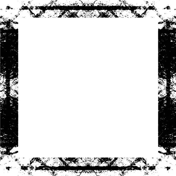 Zwart Grunge Frame Witte Achtergrond Stress Illustratie Gewoon Plaats Object — Stockvector