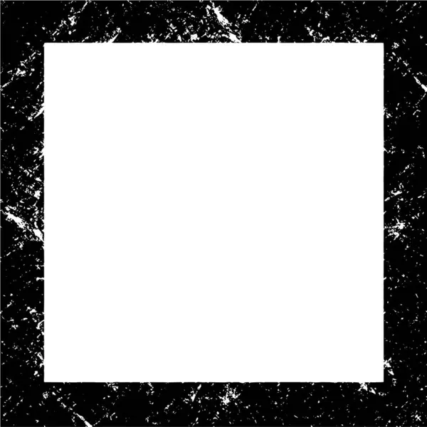 Черный Белый Монохромный Старый Гранж Винтажный Выветриваемая Рамка — стоковый вектор