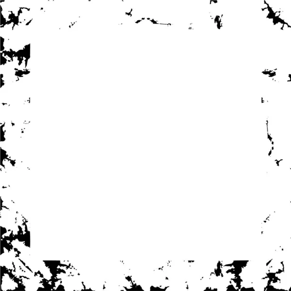 Schwarz Weißer Monochromer Alter Grunge Vintage Verwitterter Rahmen — Stockvektor