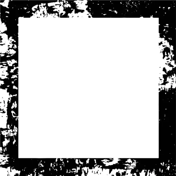 Schwarz Weißer Monochromer Alter Grunge Vintage Verwitterter Rahmen — Stockvektor