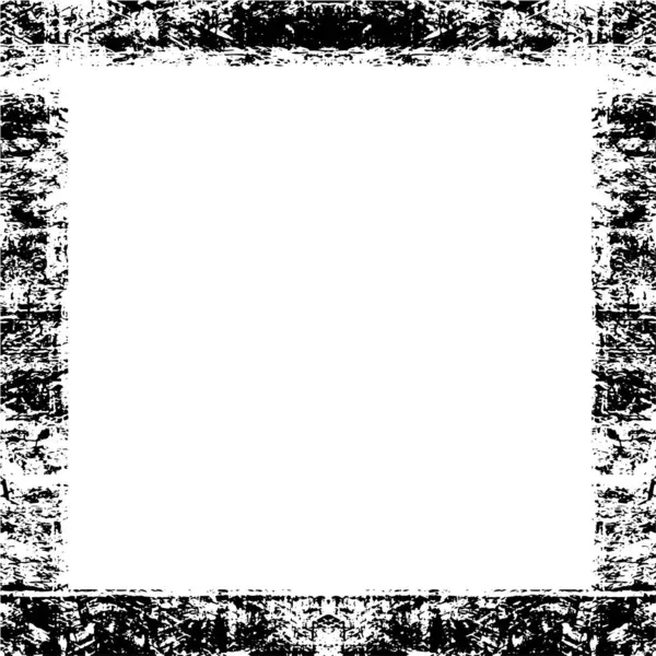 Cadre Grunge Noir Sur Fond Blanc Illustration Détresse Placez Simplement — Image vectorielle