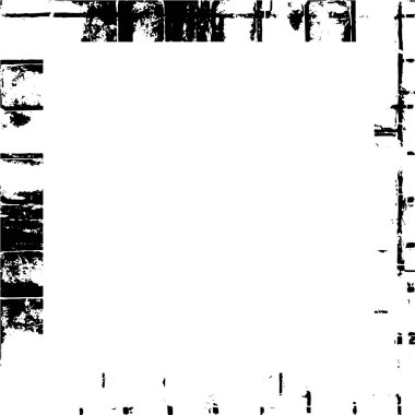 Sert siyah beyaz çerçeve. Grunge 'un geçmişi. Soyut doku etkisi. Vektör İllüstrasyonu.