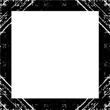 Sert siyah beyaz çerçeve. Grunge 'un geçmişi. Soyut doku etkisi. Vektör İllüstrasyonu.