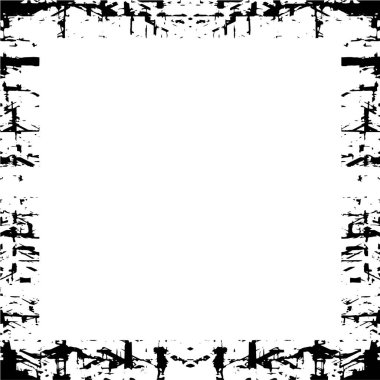 Beyaz arka planda siyah grunge çerçeve. Sıkıntı illüstrasyonu, grunge etkisi yaratmak için basitçe nesnenin üzerine yerleştir. 