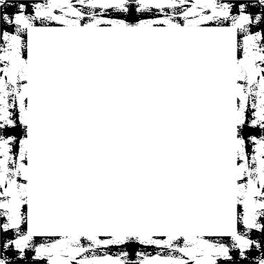 Beyaz arka planda siyah grunge çerçeve. Sıkıntı illüstrasyonu, grunge etkisi yaratmak için basitçe nesnenin üzerine yerleştir. 