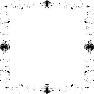 Beyaz arka planda siyah grunge çerçeve. Sıkıntı illüstrasyonu, grunge etkisi yaratmak için basitçe nesnenin üzerine yerleştir. 