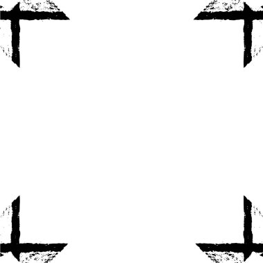 Beyaz arka planda siyah grunge çerçeve. Sıkıntı illüstrasyonu, grunge etkisi yaratmak için basitçe nesnenin üzerine yerleştir. 