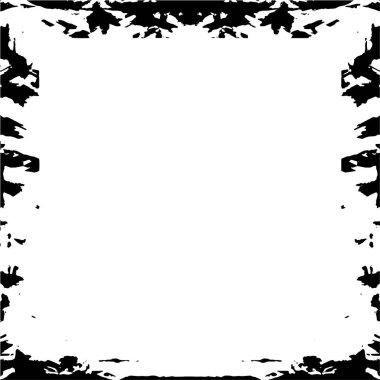 Grunge çerçeve ve sınır. Siyah beyaz grunge. Tehlike örtüsü dokusu. Toz ve kirli duvar arkaplanı. Sıkıntı illüstrasyonu, grunge etkisi yaratmak için basitçe nesnenin üzerine yerleştir