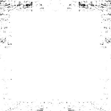 Grunge çerçeve ve sınır. Siyah beyaz grunge. Tehlike örtüsü dokusu. Toz ve kirli duvar arkaplanı. Sıkıntı illüstrasyonu, grunge etkisi yaratmak için basitçe nesnenin üzerine yerleştir