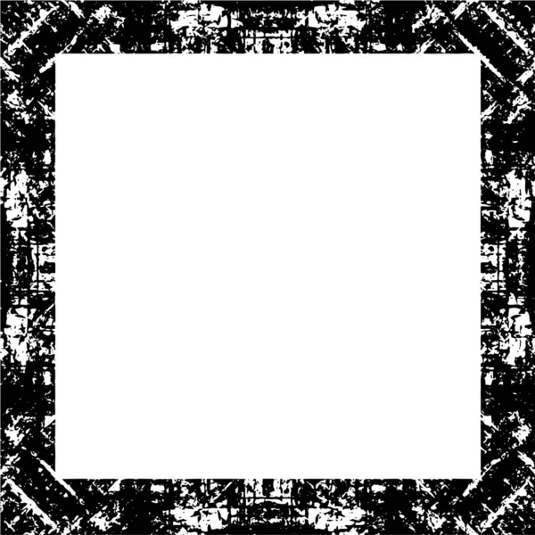 Rough Black White Frame Grunge Background Abstract Textured Effect Vector — Stock Vector