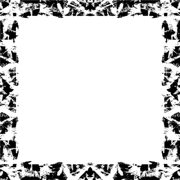 Zwart Grunge Frame Witte Achtergrond Stress Illustratie Gewoon Plaats Object — Stockvector