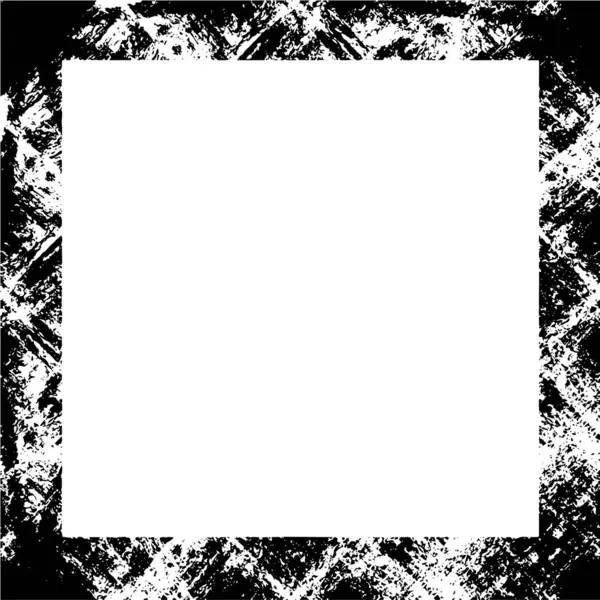 Ruwe Monochrome Textuur Frame Grunge Achtergrond Samenvatting Van Het Structuureffect — Stockvector