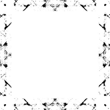 Siyah beyaz desenli, noktalı, lekeli, çizik ve çizikli sıkıntılı bir arkaplan. Soyut vektör illüstrasyonu.