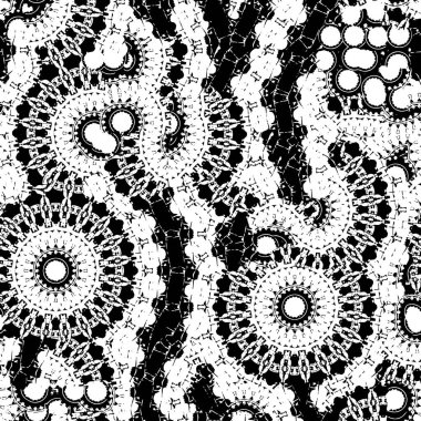 seamless floral pattern. black and white vector background