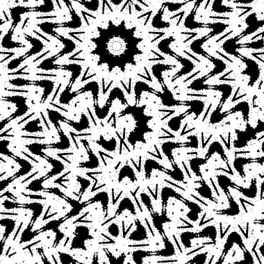 vector seamless pattern with geometric ornament. black and white pattern.