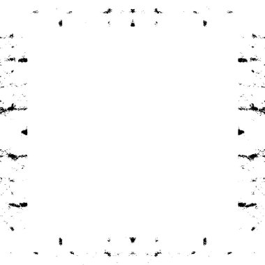 Grunge çerçeve ve sınır. Siyah beyaz grunge. Tehlike örtüsü dokusu. Toz ve kirli duvar arkaplanı. Sıkıntı illüstrasyonu, grunge etkisi yaratmak için basitçe nesnenin üzerine yerleştir