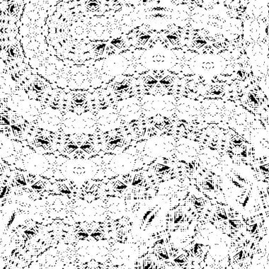 Siyah beyaz desenli, noktalı, lekeli, çizik ve çizikli sıkıntılı bir arkaplan. Soyut vektör illüstrasyonu.