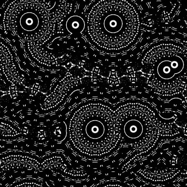 Vector Illustration Black White Seamless Pattern Hand Drawn Abstract Doodle — Stockový vektor