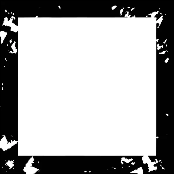 Schwarz Weißer Monochromer Alter Grunge Rahmen — Stockvektor