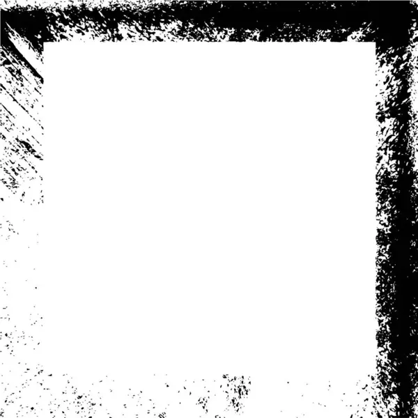 Black White Monochrome Old Grunge Frame — Stock Vector