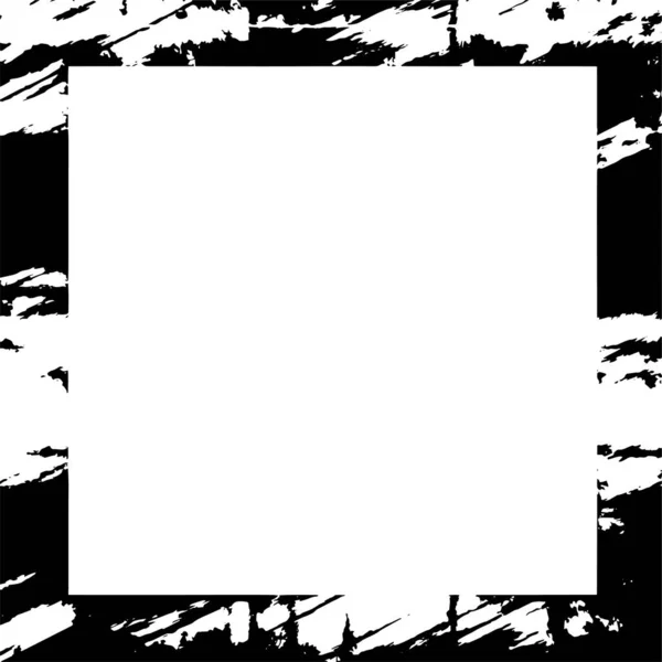 Абстрактная Черно Белая Грубая Рамка Векторная Иллюстрация — стоковый вектор