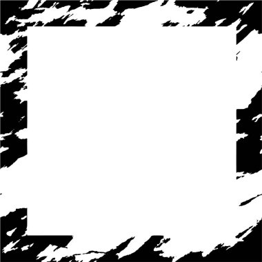 Kaba monokrom çerçeve çizimi. Grunge arkaplanı.