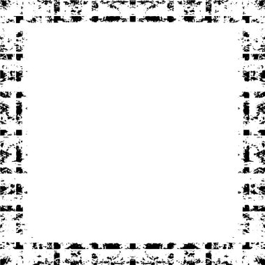 Resim çerçeveleme için biçimsiz desenli kare kenar. Siyah ve beyaz grunge arkaplanı. 