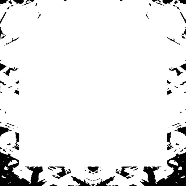 Квадратная Граница Грандиозном Текстурированном Стиле Обрамления Изображений Черно Белый Гранж — стоковый вектор