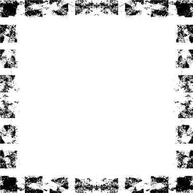 Resim çerçeveleme için biçimsiz desenli kare kenar. Siyah ve beyaz grunge arkaplanı. 