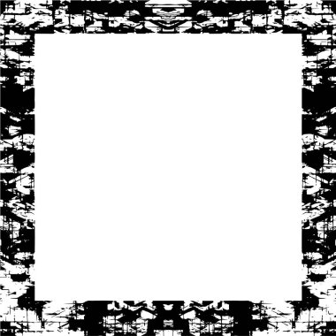 Resim çerçeveleme için biçimsiz desenli kare kenar. Siyah ve beyaz grunge arkaplanı. 