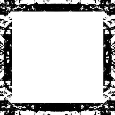 Resim çerçeveleme için biçimsiz desenli kare kenar. Siyah ve beyaz grunge arkaplanı. 