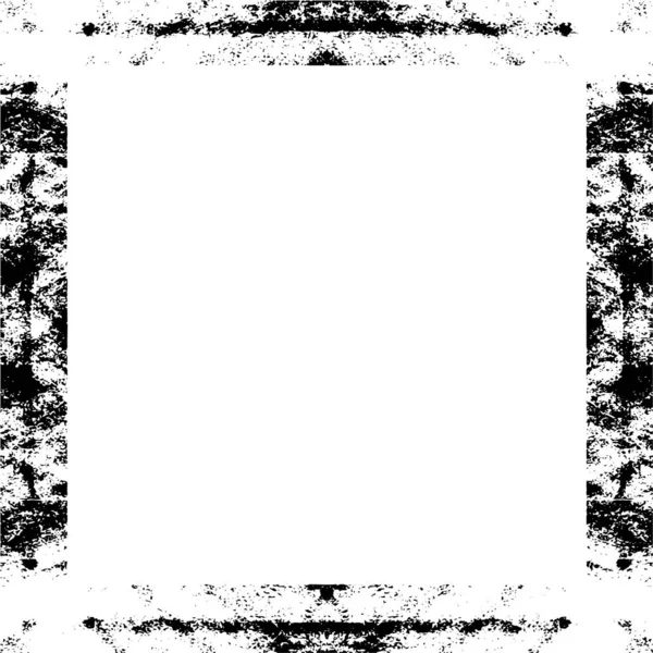 Vierkante Rand Grungy Textuur Voor Beelden Inlijsten Zwart Wit Grunge — Stockvector