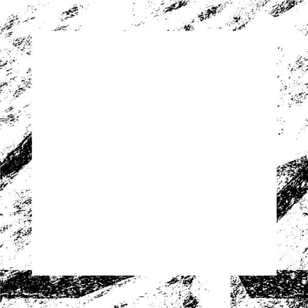 Siyah Beyaz Tek Renkli Yıpranmış Çerçeve — Stok Vektör