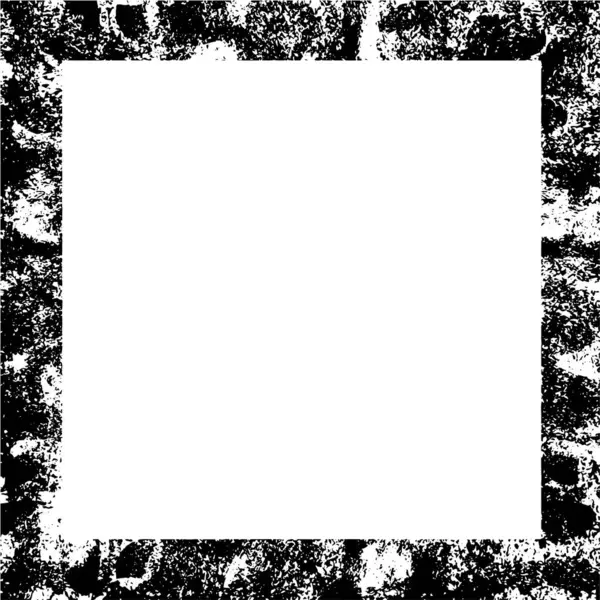 Illustrazione Grunge Bordo Bianco Nero Fondo Monocromatico — Vettoriale Stock